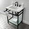 Kingston Brass VPB24187W80 24-Inch Ceramic Console Sink (8-Inch, 3-Hole), White/Matte Black VPB24187W80 - alternate 5